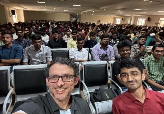 Vicente and Nithiin with candidates